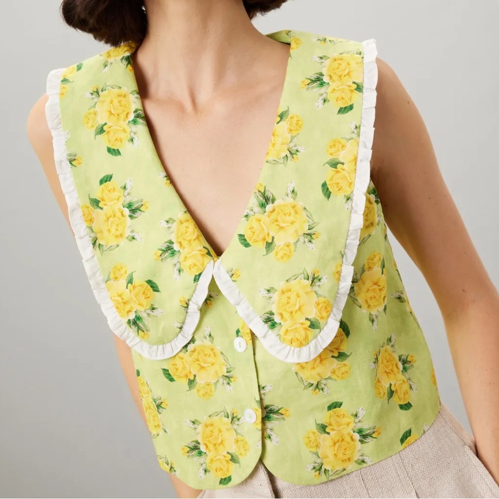Rachel Antonoff Georgia Floral Collared Top